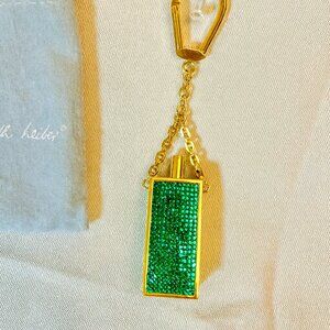 BOX & DUSTER + Judith Leiber Green Crystal Minaudière Keychain Charm